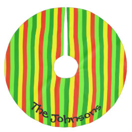 Colorful Striped Christmas Personalized ブラッシュドポリエステルツリースカート