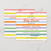 Colorful Stripes Baby Shower Invitation 招待状 (正面/裏面)