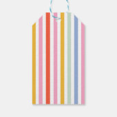 Colorful Stripes Boy 1st Birthday Photo ギフトタグ (裏面)