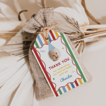 Colorful Stripes Boy 1st Birthday Photo