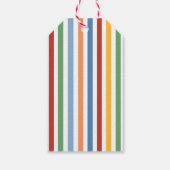 Colorful Stripes Boy 1st Birthday Photo ギフトタグ (裏面)