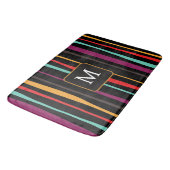 Colorful stripes custom monogram Bath Mat バスマット (アングル)