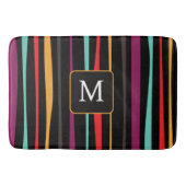 Colorful stripes custom monogram Bath Mat バスマット (正面)