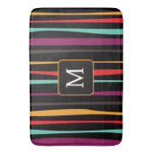 Colorful stripes custom monogram Bath Mat バスマット (正面縦)