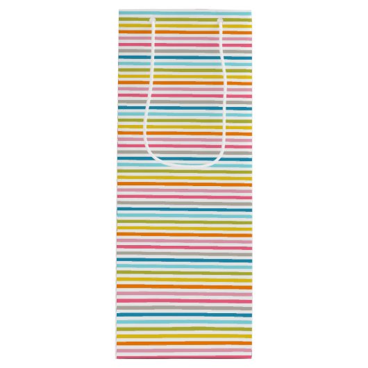 Colorful Stripes Pattern-93861  ワインギフトバッグ (正面)