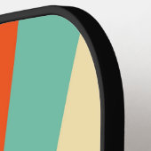 Colorful stripes retro monogram Pickleball Paddle ピックルボールラケット (左詳細)