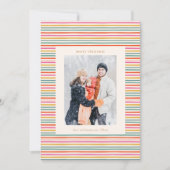 Colorful Stripes Whimsical Family Christmas Photo シーズンカード (正面)