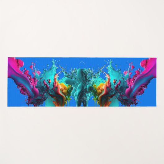 Colorful Stylish Paint Splatter ヨガマット (正面(横))