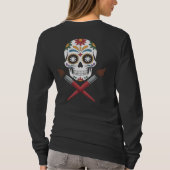Colorful Sugar Skull Art with Paint Brushes Tシャツ (裏面)