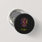 Colorful Sugar Skull Clothing Button – Dare to Sta 缶バッジ (正面&裏面)