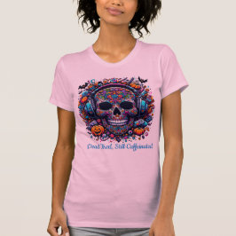 Colorful Sugar Skull Halloween Day of Dead Tシャツ