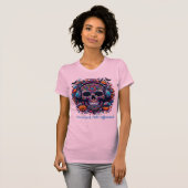 Colorful Sugar Skull Halloween Day of Dead Tシャツ (正面フル)