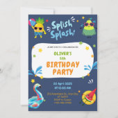 Colorful Summer 5th Birthday Party Invitation   招待状 (正面)