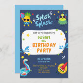 Colorful Summer 5th Birthday Party Invitation   招待状 (正面/裏面)