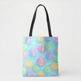 COLORFUL SUMMER AND BEACH THEMED SCENE トートバッグ