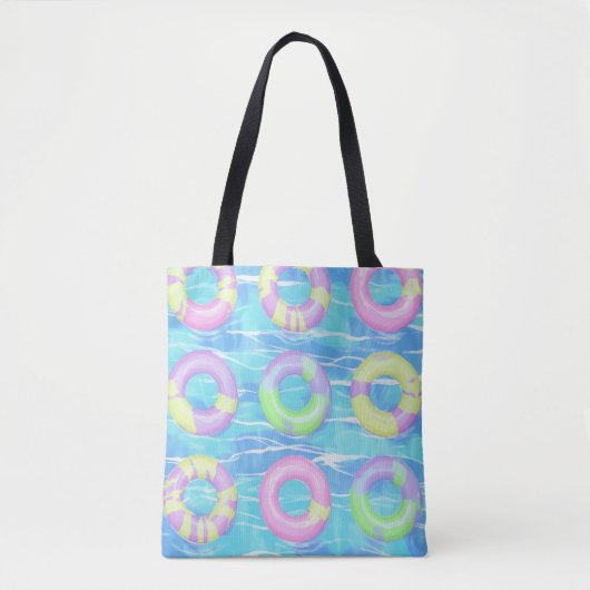 COLORFUL SUMMER AND BEACH THEMED SCENE トートバッグ (正面)