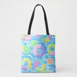 COLORFUL SUMMER AND BEACH THEMED SCENE トートバッグ