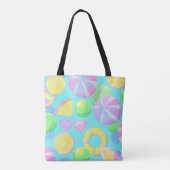 COLORFUL SUMMER AND BEACH THEMED SCENE トートバッグ (裏面)