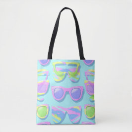COLORFUL SUMMER AND BEACH THEMED SCENE トートバッグ