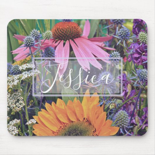 Colorful Summer Flower Garden Personalised マウスパッド (正面)