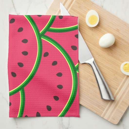 Colorful Summer Fun Watermelon Pattern キッチンタオル (四つ折り)