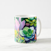Colorful Summer Succulent Botanical Garden コーヒーマグカップ (正面右)