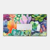Colorful Summer Succulent Botanical Garden デスクマット (キーボード&マウス)