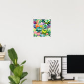 Colorful Summer Succulent Botanical Garden ポスター (ホームオフィス)