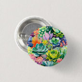 Colorful Summer Succulent Botanical Garden 缶バッジ (正面&裏面)