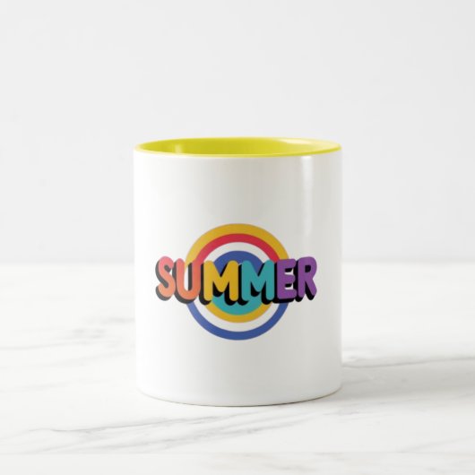 Colorful Summer Vibes Mug ツートーンマグカップ (中央)