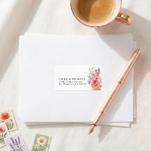 Colorful Summer Wildflower Wedding Return Address