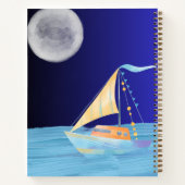 Colorful Sun Moon Ocean Sailing Boat ノートブック (裏面)