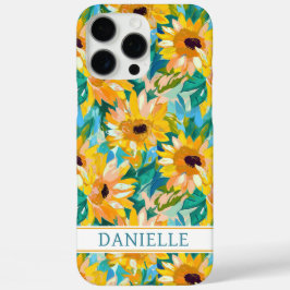 Colorful Sunflower Painting Monogrammed iPhone 16 Pro Maxケース