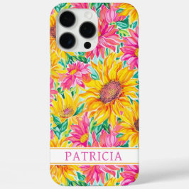 Colorful Sunflowers Painting Monogrammed iPhone 16 Pro Maxケース