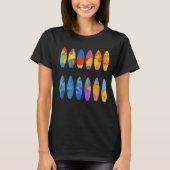 Colorful Surfing  Surfer Surfboard Graphic Tシャツ (正面)