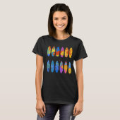 Colorful Surfing  Surfer Surfboard Graphic Tシャツ (正面フル)