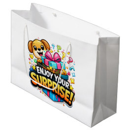 Colorful Surprise Gift Bag – Enjoy Your Surprise ラージペーパーバッグ
