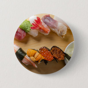 Colorful Sushi Spiral – Japanese Sushi Button by S 缶バッジ