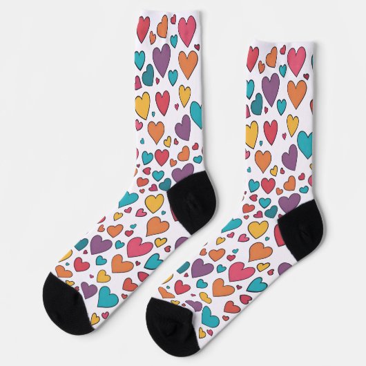 Colorful Sweet Hearts Crew Socks ソックス (左)