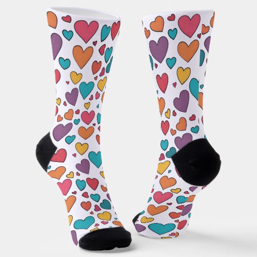 Colorful Sweet Hearts Crew Socks ソックス (傾斜あり)