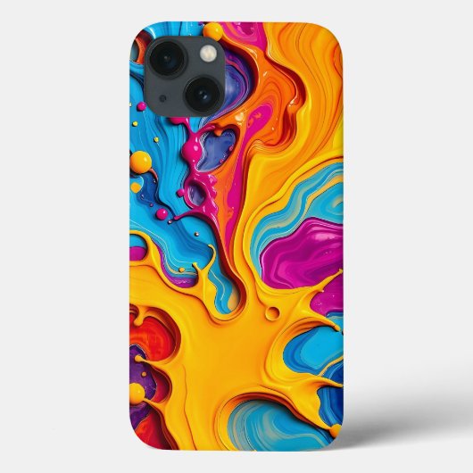 Colorful Swirl Abstract Ink iPhone Case Case-Mate iPhoneケース (裏面)