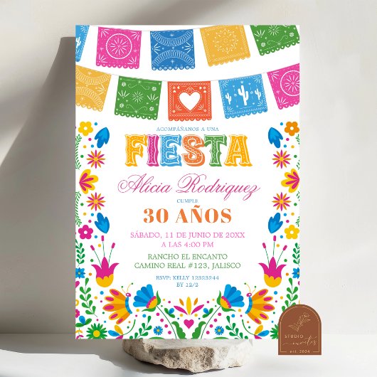 Colorful Talavera Mexican Fiesta Birthday 招待状