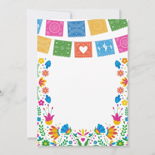Colorful Talavera Mexican Fiesta Birthday 招待状 (裏面)