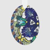 colorful talavera pottery mexican blue photo art  オーナメント (正面)