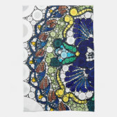 colorful talavera pottery mexican blue photo art  キッチンタオル (縦)