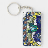 colorful talavera pottery mexican blue photo art  キーホルダー (正面)