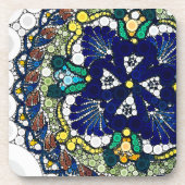 colorful talavera pottery mexican blue photo art  コースター (正面)