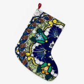 colorful talavera pottery mexican blue photo art  ラージクリスマスストッキング (正面 (吊り時))