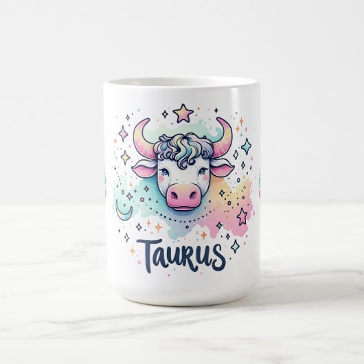 Colorful Taurus Bull Zodac Astrology コーヒーマグカップ (中央)