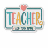 Colorful Teacher Personalized Name Sign シール (正面)